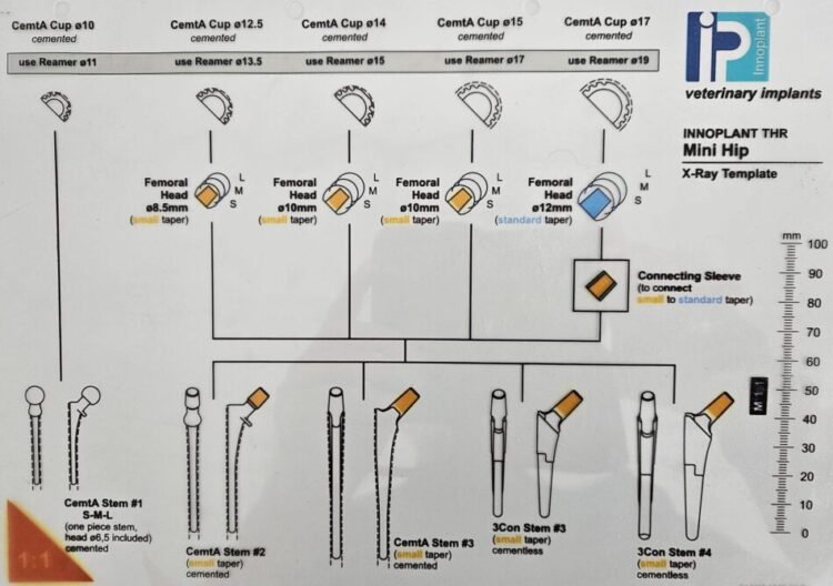 THR implant chart